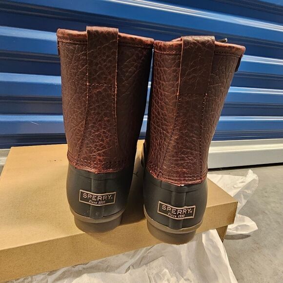 Sperry Mens Saltwater Duck Boot Blk/Amaretto Size 9.5 New - Picture 7 of 9